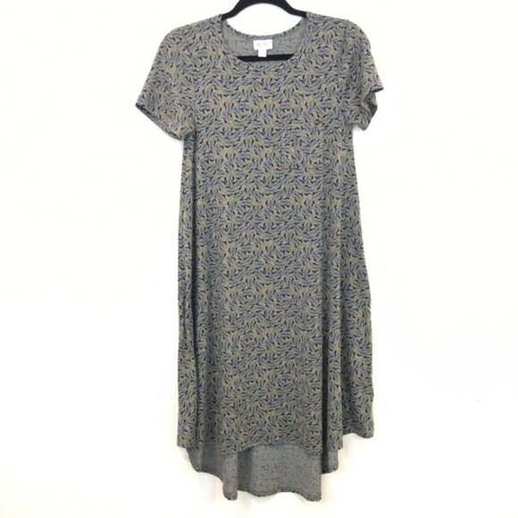 LuLaRoe XXS Minnie Mouse Print Gray & Yellow Short Sleeve Swing Dress Shift Rare - Picture 6 of 9